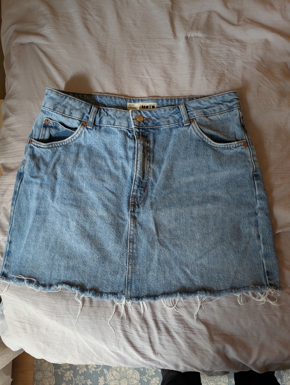 Topshop Size 12 Denim Mini Skirt